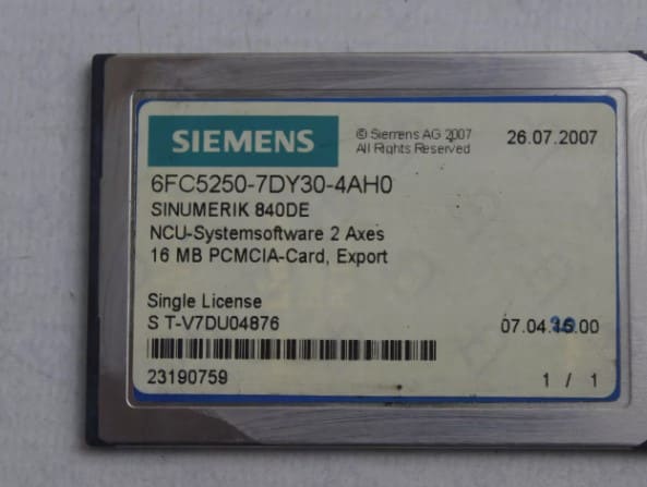 Versión De Software De Exportación Siemens 6FC5250-7DY30-4AH0