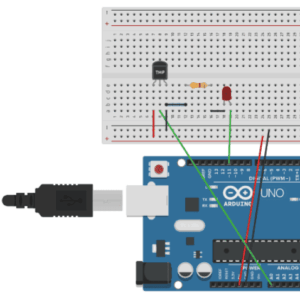 Sensor de temperatura en tinkercad