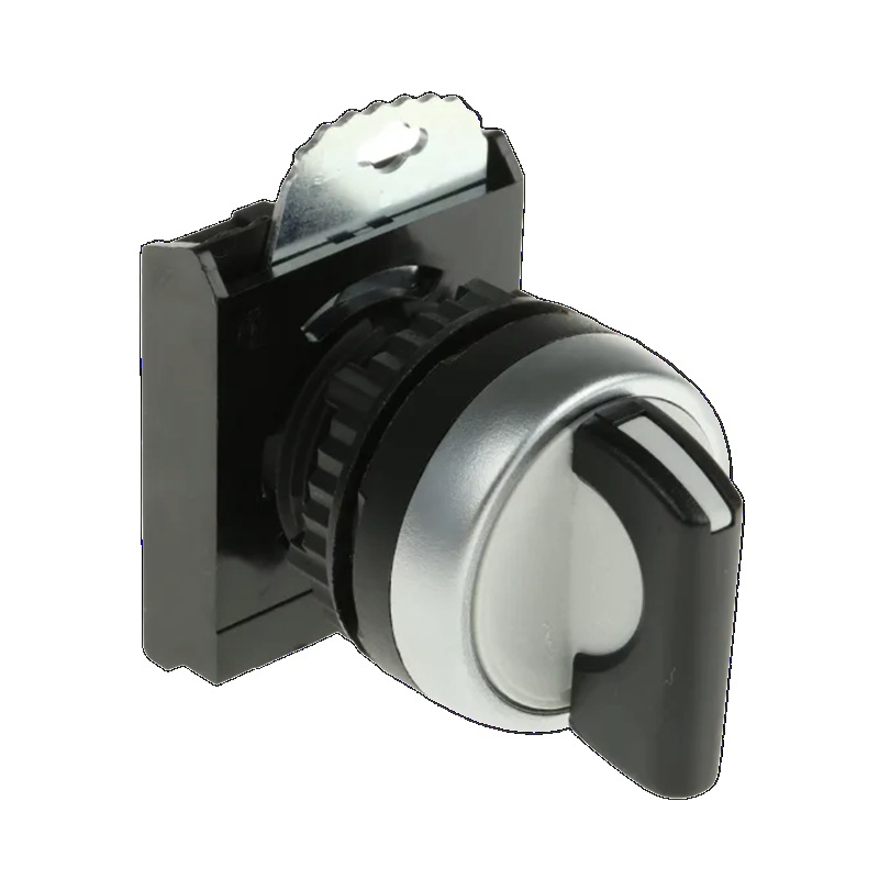 L22MA03-3E20 BACO Interruptor selector de bisel negro de 22 mm 3 posiciones