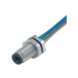 M5 Enchufe de brida contactos 3 sin blindaje hilos IP67 M5x0.5 Mont. en pared moldeado