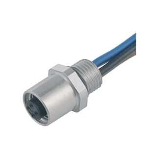 M5 Toma de brida contactos 3 sin blindaje hilos IP67 M5x0.5 Mont. frontal moldeado
